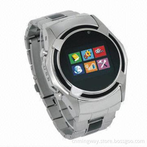 Quad Band Watch Phone with Music, Dual SIM, Dual Standby Steel